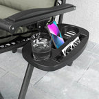 Outsunny Zero Gravity Chairs Set of 2, Reclining Folding Zero Gravity Lounge Chair, Outdoor Lounge Chairs with Removable Cushion, Headrest, and Cup Phone Holder Tray for Patio, Beach, Gray - Image 9