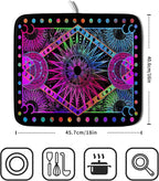 Purple Absorbent Dish Drying Mat Sun and Moon Microfiber Drying Pad - Image 2