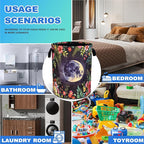 Moon Flowers Laundry Basket Beautiful Night Oxford Cloth Laundry Hamper - Image 3
