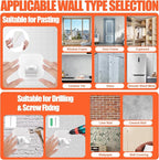 Adhesive Curtain Rods No Drilling Holder, No Drill Curtain Rod Brackets - Image 7