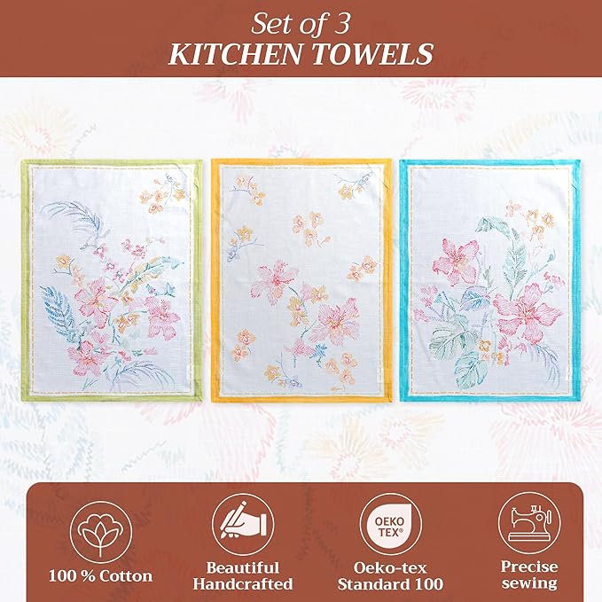 Maison d' Hermine Kitchen Towels Set of 3 100% Cotton 27.50" x 20" Reusable - Image 2