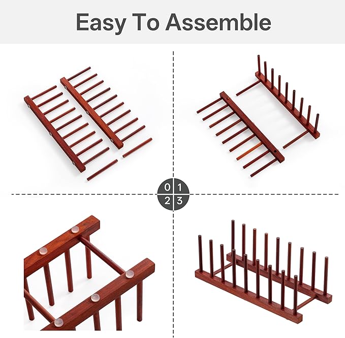 HBlife 4pcs Padauk Dish Drying Rack - Image 4
