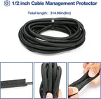 JOTO 1 Pack Cable Management Sleeve, 26 Feet Cord Organizer System - Image 4