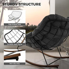 Grand patio Outdoor Rocking Chair, E-Coated Modern Cozy Lounge Rocker Chair with Cushion for Balcony Porch Patio, Gray - Image 6