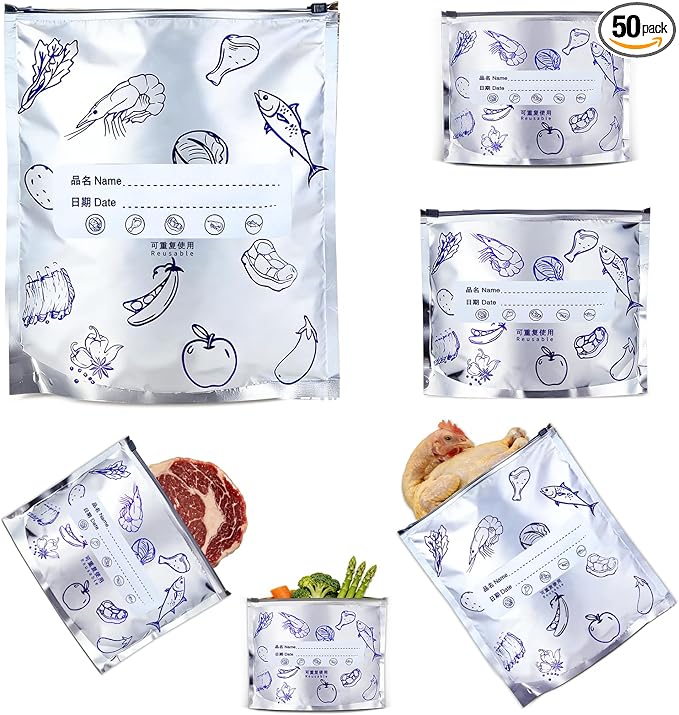 Reusable Aluminum Foil Food Storage Bags by Unknown