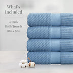 NY Loft 100% Cotton Bath Towel 4 Pack | Super Soft & Absorbent Quick-Dry Bath - Image 2