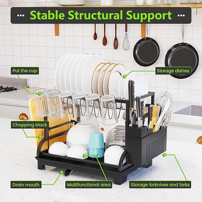 2-Tier Foldable Dish Drying Rack - Image 5