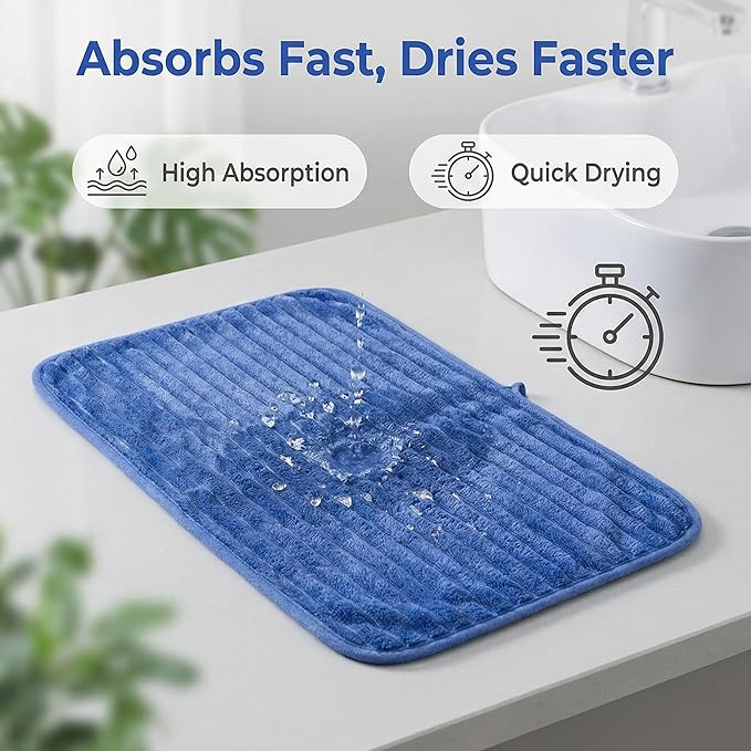 4PCS Blue Microfiber Hand Towels - Image 5