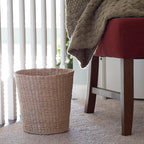 Household Essentials Handwoven Cattail Wicker Waste Basket - Image 5