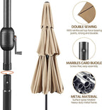 Yaheetech 3-Tier Patio Umbrella 10ft Vented Outdoor Canopy Sun Shade Large Market Table Umbrella Double-layer Cloth & Push-button Tilting for Yard/Garden/Park Tan - Image 5