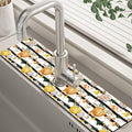 Thanksgiving Sink Faucet Absorbing Mat Autumn Pumpkin Floral Absorbent Fast by Unknown