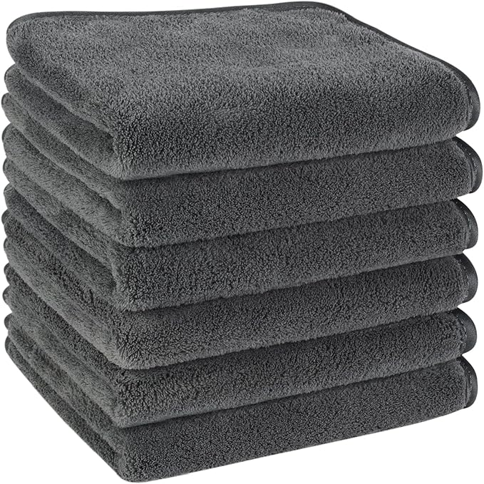 KinHwa Microfiber Hand Towels for Bathroom Soft and Absorbent Face Towels Grey by KinHwa
