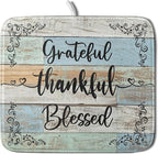 Rustic Wood Dish Drying Mat 16x18 Inch Grateful Thankful Blessed Kitchen by Giwawa