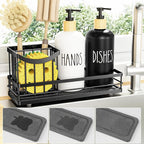 Moforoco Kitchen Dish Soap Dispenser Set, 16OZ Glass Bottle, Hand and Dish Soap by MOFOROCO
