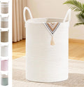 Tall Laundry Basket with Handles, 72L Portable Dirty Clothes Hamper, Boho by SunNewt