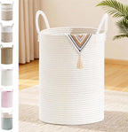 Tall Laundry Basket with Handles, 72L Portable Dirty Clothes Hamper, Boho by SunNewt