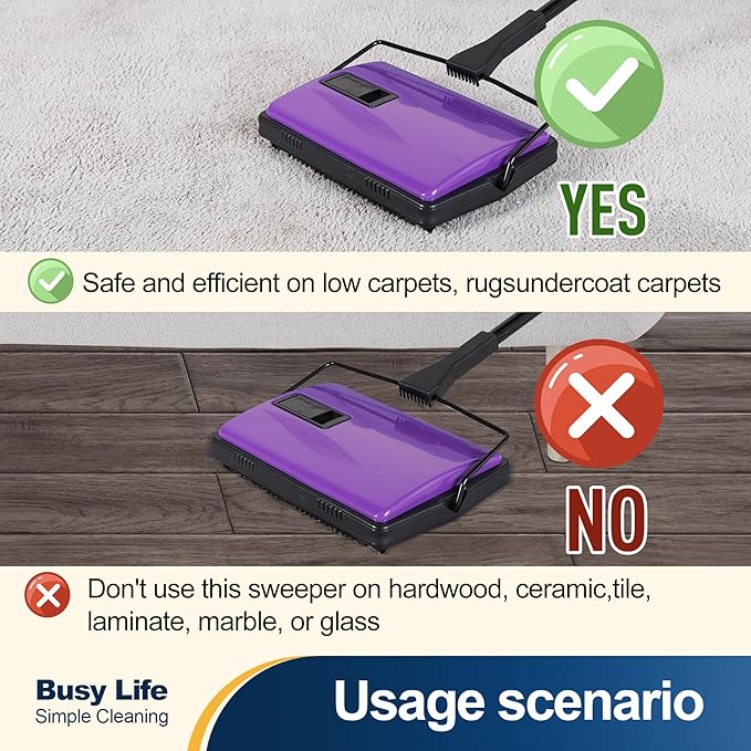 Yocada Carpet Sweeper Cleaner Manual Household Sweeper - Image 4