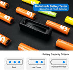 Detachable Battery Tester for AA and AAA Batteries, 10 Slots Battery Case for 8 - Image 2