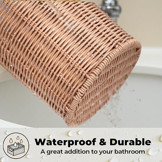GRANNY SAYS Wicker Small Bathroom Trash Can - Image 5