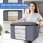 Fab totes Storage Bags, Clothes Blanket Storage Bins Foldable Closet Organizers - Image 5
