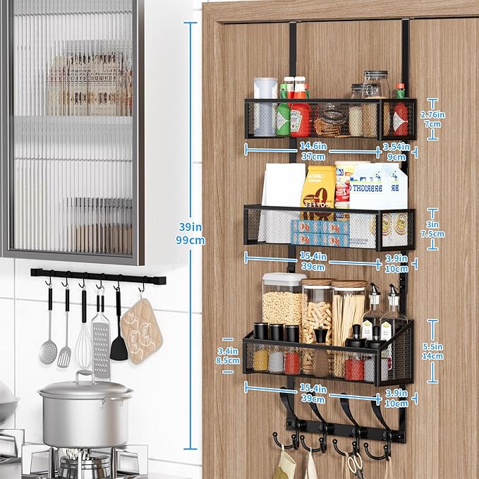 Over The Door Hooks Organizer, Coat Rack Over The Door Storage Hanger Towel Rack - Image 8