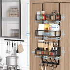 Over The Door Hooks Organizer, Coat Rack Over The Door Storage Hanger Towel Rack - Image 8