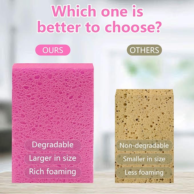Cellulose Sponges, Large Size 4" x 6" x 1" - Image 9