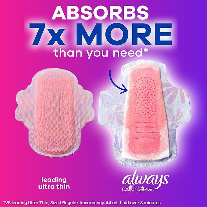 Always Radiant Feminine Pads for Women, Flexfoam Pads - Image 7