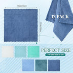 Syhood 12 Pieces Face Wash Cloth 12 x 12 in Makeup Remover Cloths Towel Coral - Image 3