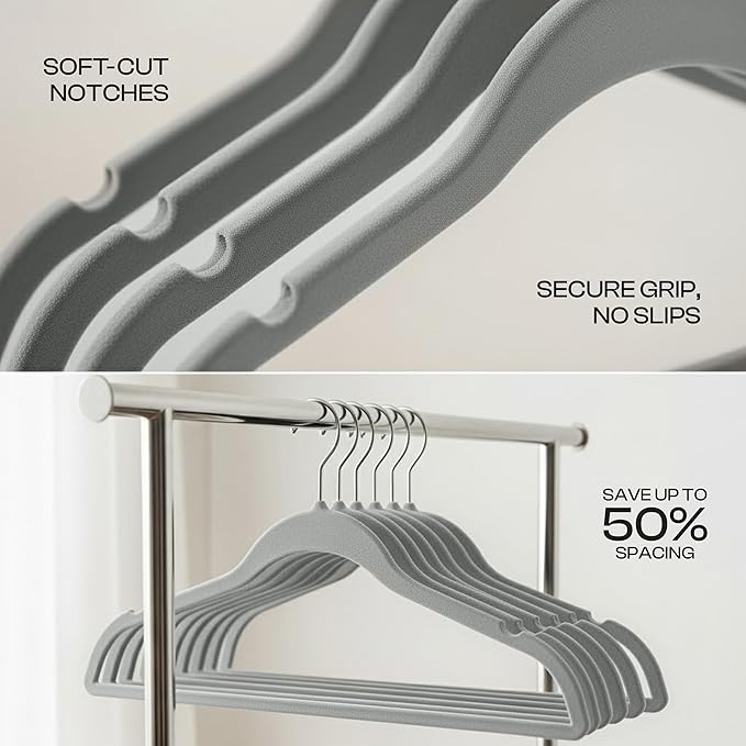 Utopia Home Velvet Hangers 150 Pack – Luxury Non-Slip Slim Pant & Coat Hangers - Image 8