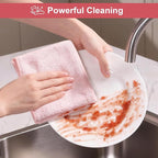 JOYMOOP Microfiber Cleaning Cloths, 11.8" x 11.8" Pink Reusable Kitchen Towels - Image 5
