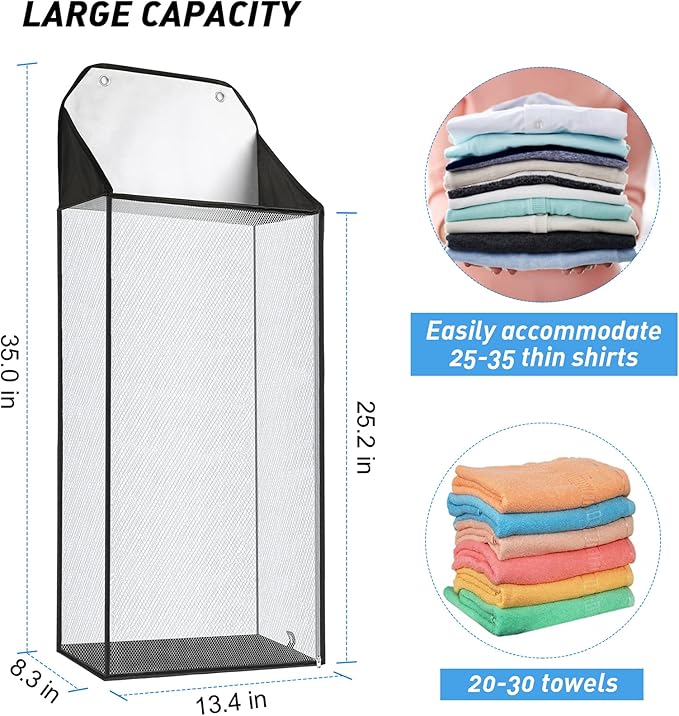 MaxGear Hanging Laundry Hamper, Over the Door Hamper - Image 4