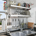 Over The Sink Dish Drying Rack, 3 Tier Adjustable Length Full Stainless Steel by LIVOD