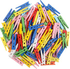 KIMOBER 100PCS Wooden Clothespins, Mixed Colored Craft Peg Pins Clips by KIMOBER