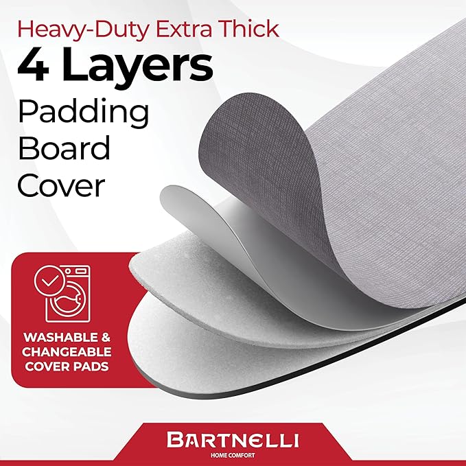Bartnelli Extreme Stability Ironing Board 43x13 Upgraded Heavy-Duty Metal Frame - Image 3