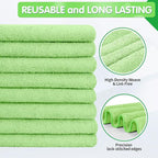 FIXSMITH Sage Green Microfiber Cleaning Cloth -Pack of 8, Highly Absorbent - Image 2