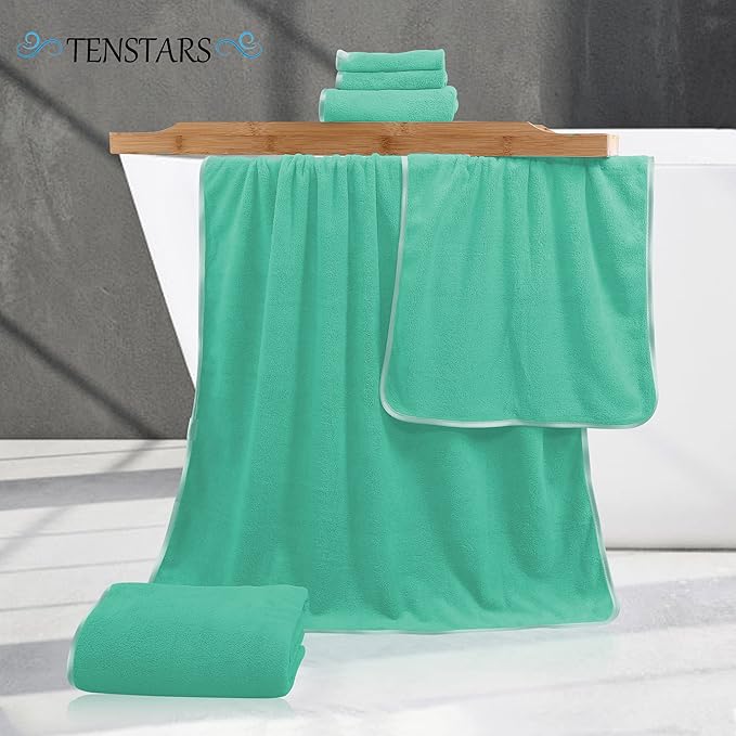 TENSTARS Luxury Silk Hemming Towel Set - Image 2