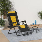 Best Choice Products Oversized Padded Zero Gravity Chair, Folding Outdoor Patio Recliner, XL Anti Gravity Lounger for Backyard w/Headrest, Cup Holder, Side Tray, Polyester Mesh - Black/Yellow - Image 2
