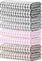 Kitinjoy Cotton 8 Pack Terry Kitchen Towels, 16 x 25 Inches Super Soft and by Kitinjoy