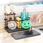 SWTYMIKI Kitchen Sink Caddy Organizer, Quick Dry Smiley Face Sponge Holder by SwtyMiki-TidyHomeSweetLife