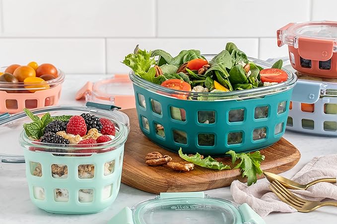 Ello Duraglass Mixed Meal Prep Sets Leak-Proof Glass Food Storage Containers - Image 3