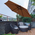 Blissun 7.5 ft Patio Umbrella, Yard Umbrella, Outdoor Market Umbrella with Push Button Tilt Crank, Brown - Image 7