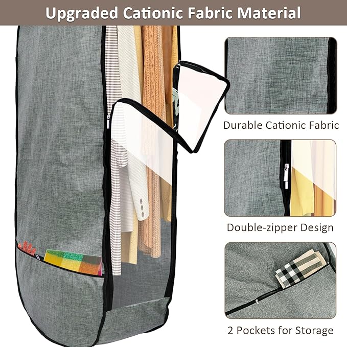 2PCS 50”Garment Bags for Hanging Clothes, Chakera Large Breathable Garment Bag - Image 4