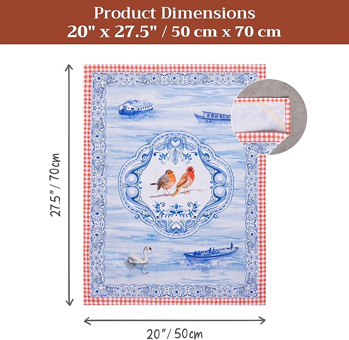 Maison d' Hermine Kitchen Towels Set of 3 100% Cotton 27.50" x 20" Reusable - Image 7