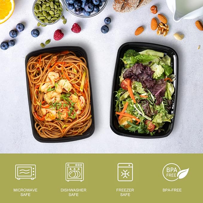 15 Pack Meal Prep Containers Reusable 24oz, Plastic Food Prep Containers - Image 2