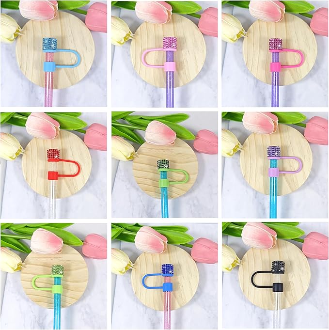 12 Pack Replacement Swirl Straws and Diamond Straw Cover - Image 5