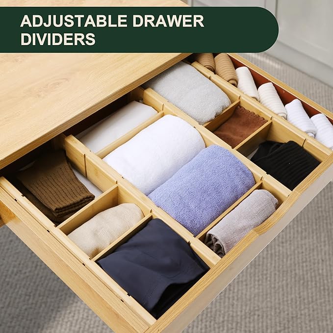 Utoplike 4 PCS Bamboo Kitchen Drawer Dividers - Image 2