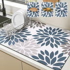 Findosom Floral Dish Drying Mat, Cuttable Drying Mat by Findosom