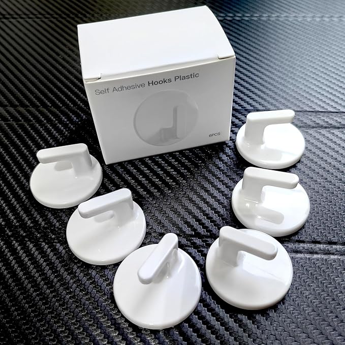 lightstar 6 Pcs Adhesive Plastic Hooks - Image 2