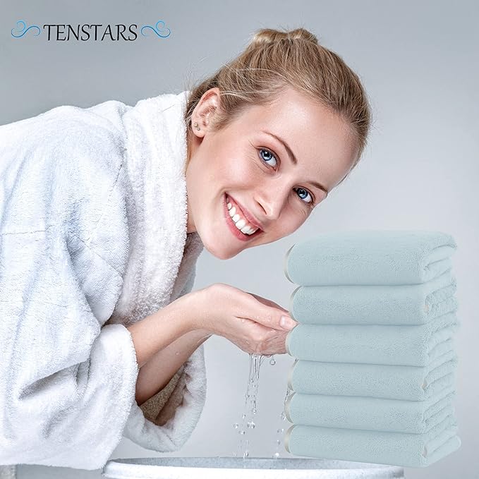 TENSTARS Silk Hemming Hand Towels - Image 4